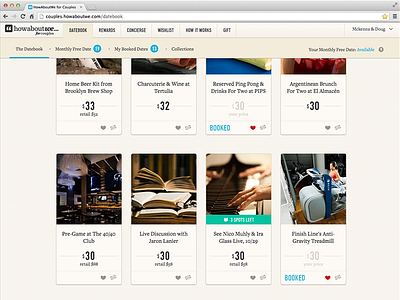 Rebound -- HowAboutWe for Couples Datecard Redesign design pricing redesign ui web