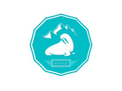 North badge ice logo mountain north walrus