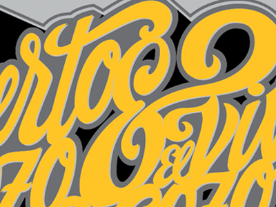 Screen Print Wip lettering swash type typography vector