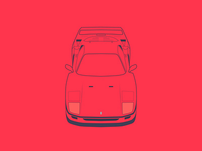 F40 car f40 ferrari illustration vector