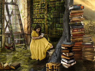 Rosemary books concept family girl image manipulation love photoshop