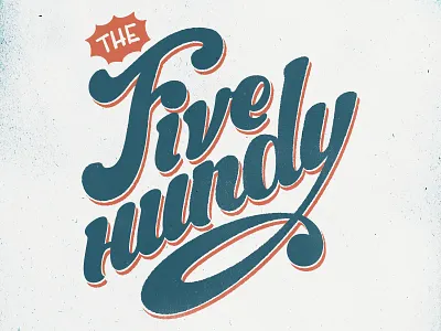 5hundy 500 blue lettering logo red type typography