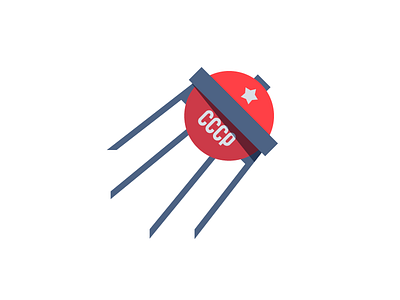 Sputnik-1 @2x artificial earth first flat icon satellite sexy shadow sputnik 1 ussr
