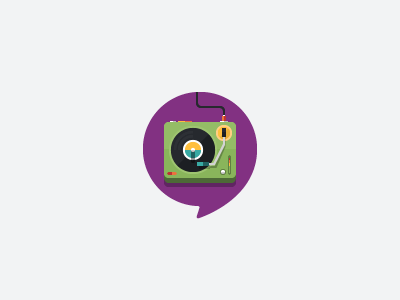 Location Icons - DJ badge color dangerdom dominic flask flat fun icon illustration mid century product turntable vector