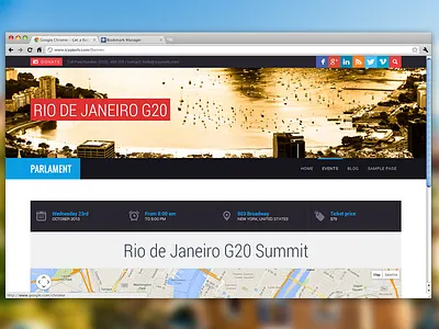 Events Page on Parlament colorful design events parallax tribe events ui ux wordpress