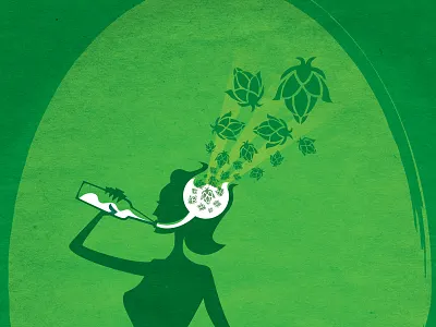 WIP The Brain Blaster - A Hoppy IPA beer illustration