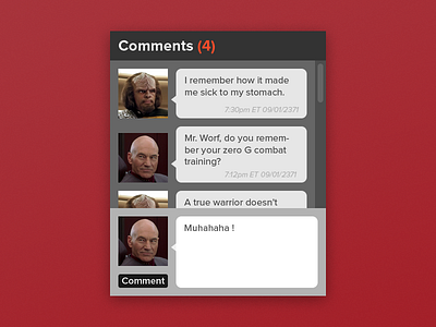 Comment / Chat Window chat comment interface ui ux window