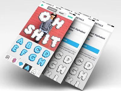 Super Cool Cloud Alphabet alphabet clouds ios sticker sticker app stickers store typography