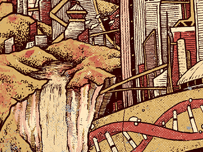FUTURE!!! building city digital dna illustration nature texture water wip