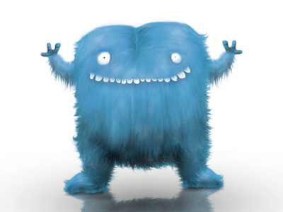 Monster cute fun furry hair illustration monster