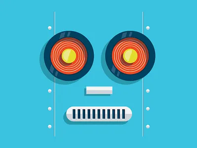 Robot design eye face graphic design illustration metal robot vector