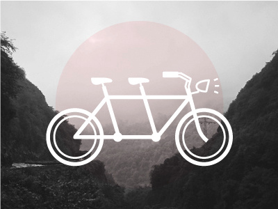 Built for two bike cycle icon tandem