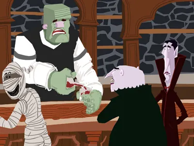 Halloween Bar - Digital Paint Blocking bar character digital painting halloween illustration photoshop