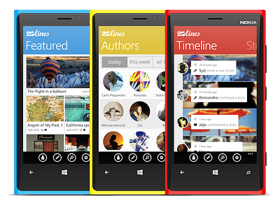 20lines mobile app 20lines app design flat mobile phone timeline ui ux windows wp