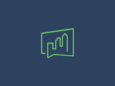 City Consulting Logo brand branding buildings business city consulting identity logo mark speech bubble