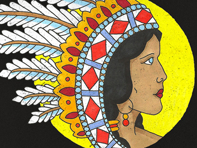Native American Flash Illustration drawing headdress illustration marker micron native american prismacolor