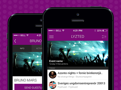 Lyzted 2.0 app club guestlist ios7 iphone nightlife