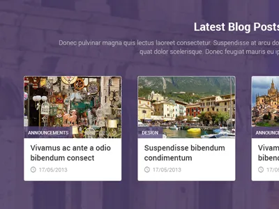 Latest Blog Posts Module blog business design purple theme ui web design