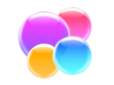 Game Centre Bubbles blue bubbles golden ios7 ipad iphone purple red white