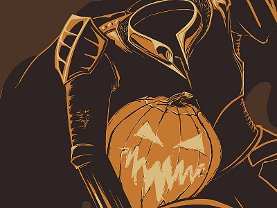 Headless Horseman Poster Progress halloween headless holiday horse horseman knight poster print pumpkin