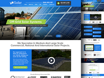 Green Company blue clean company green hero home landing page solar panels