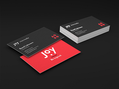 Joy Intermedia - business card black branding business card creative director intermedia joy paper print red