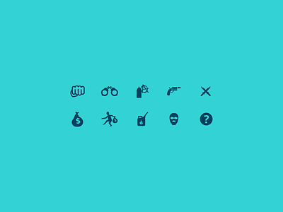 Bad Things gun iconography icons illustration knife security ui ux violence