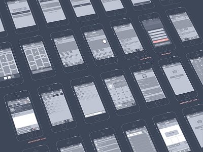 Wireframes for Likes iOS App app apple greyscale ios wireframe wireframes