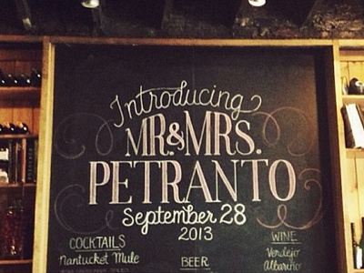 Chalkboarding chalk mural type typography wedding