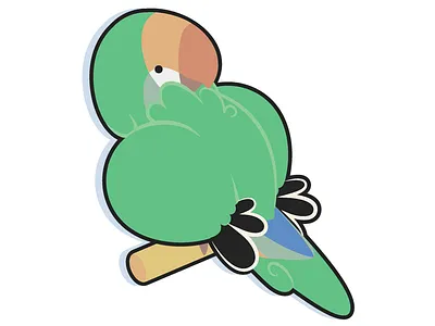 Lovebird Doodle bird cartoon cute flat illustration illustrator lovebird perch simple