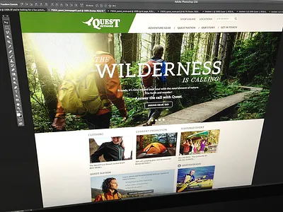Quest Outdoors Redesign adventure hiking homepage interface nature navigation outdoors redesign ui web design website wilderness