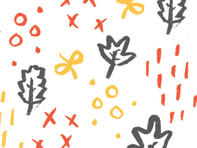 Hand-Drawn Fall Pattern autumn brush drawn fall hand leaf marker markmaking pattern