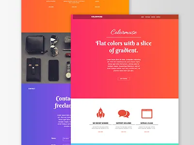 Colormuse - One Page Portfolio Muse Theme bright flat gradient ios7 one page portfolio pure saturated stylewish template website