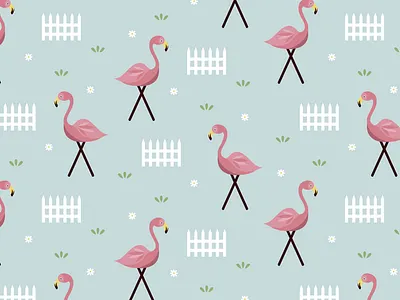 Flamingo birds flamingo garden graphic illustration nature pattern pattern design vector