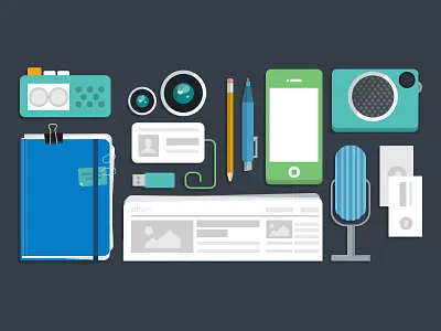 Pressking rebranding clean essentials flat flat design flat icons header icons illustration journalist landing landing page press