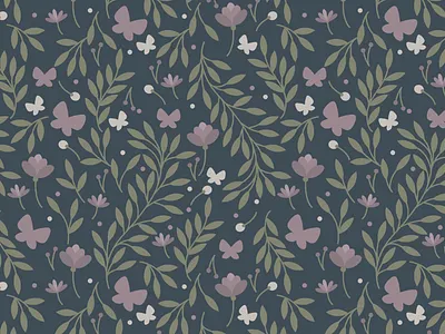 Blossom & Butterflies botanics butterfly floral flowers graphic illustration nature pattern pattern design vector