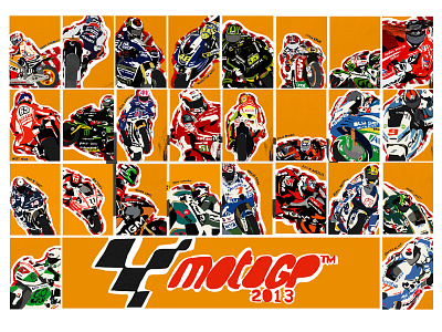 Rough Motogp poster collage design digital illustration motogp poster