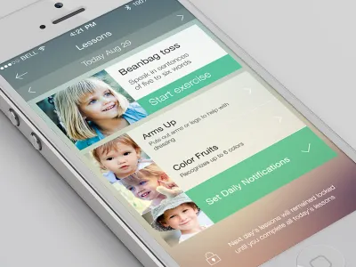 Kid's app UI interface ios mobile ui