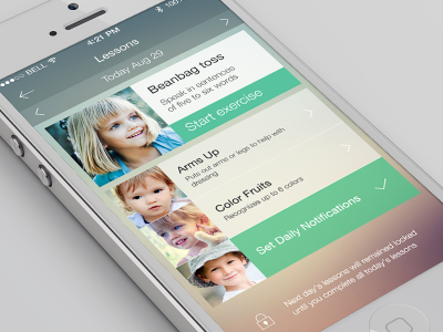 Kid's app UI interface ios mobile ui