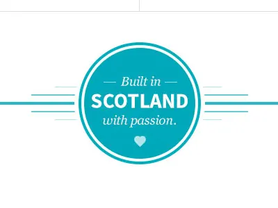 Built in Scotland blue circle georgia heart italics line lines source sans pro texture