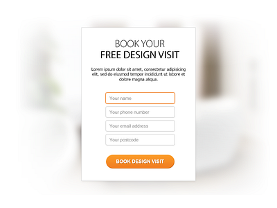 A really clean booking form booking clean cta form orange subscribe white