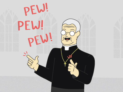 Seating Arrangements catholic church gun laser pew priest