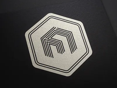 Square logo final black brand branding cube line logo print square white