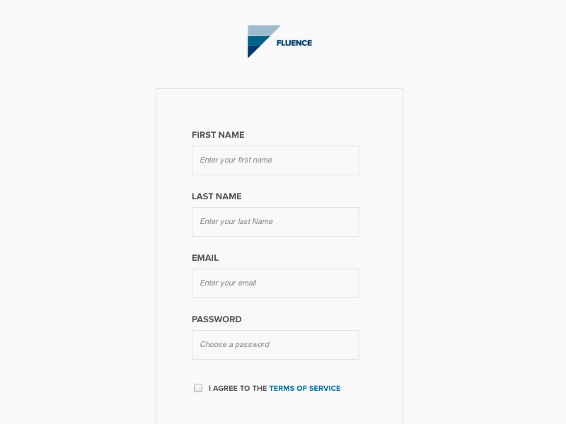 Fluence - Sign Up Form Interactions fluence form sign up ux