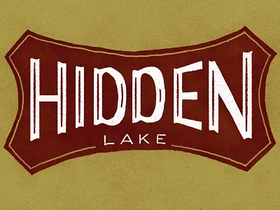 Hidden Lake fishing lake lettering