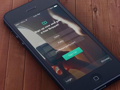 Snippet Reader Signup WIP ios7 iphone publishing snippet ui