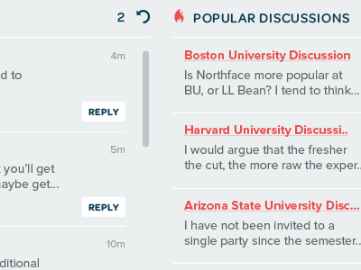 Popular Discussions feed omnes proxima nova ui ux web design