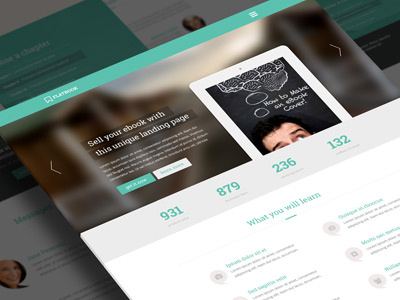 FlatBook - Flat App & Ebook Landing Page app application clean design ebook flat flat design html5 landing page responsive ui webdesign