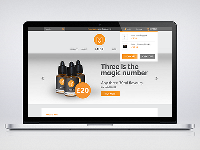 Mist Site Mockup brand e commerce mist shop website