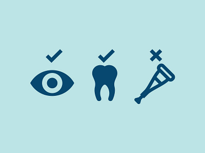 Icons blue crutch eye health icons options tooth